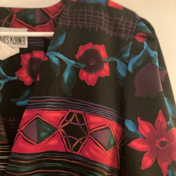 Mixed print open blazer or kimono 80s 90s - Picture 2 of 7